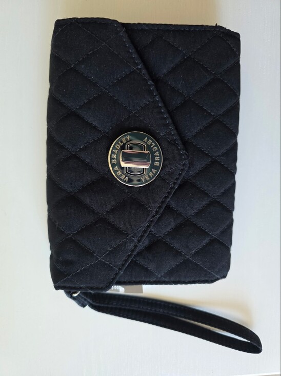 Vera Bradley Handbags - NWT~ Vera Bradley Black Quilted Turnlock Wristlet Wallet